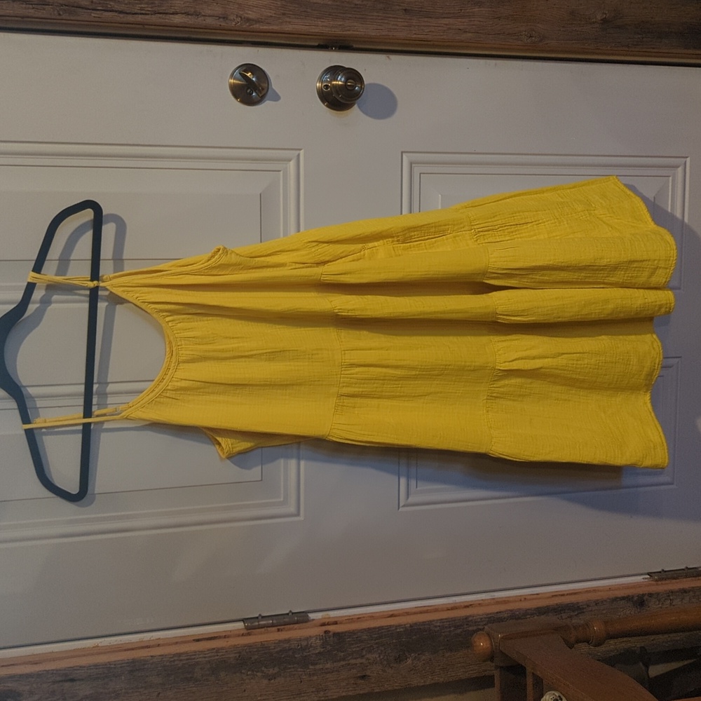 Yellow flowy dress